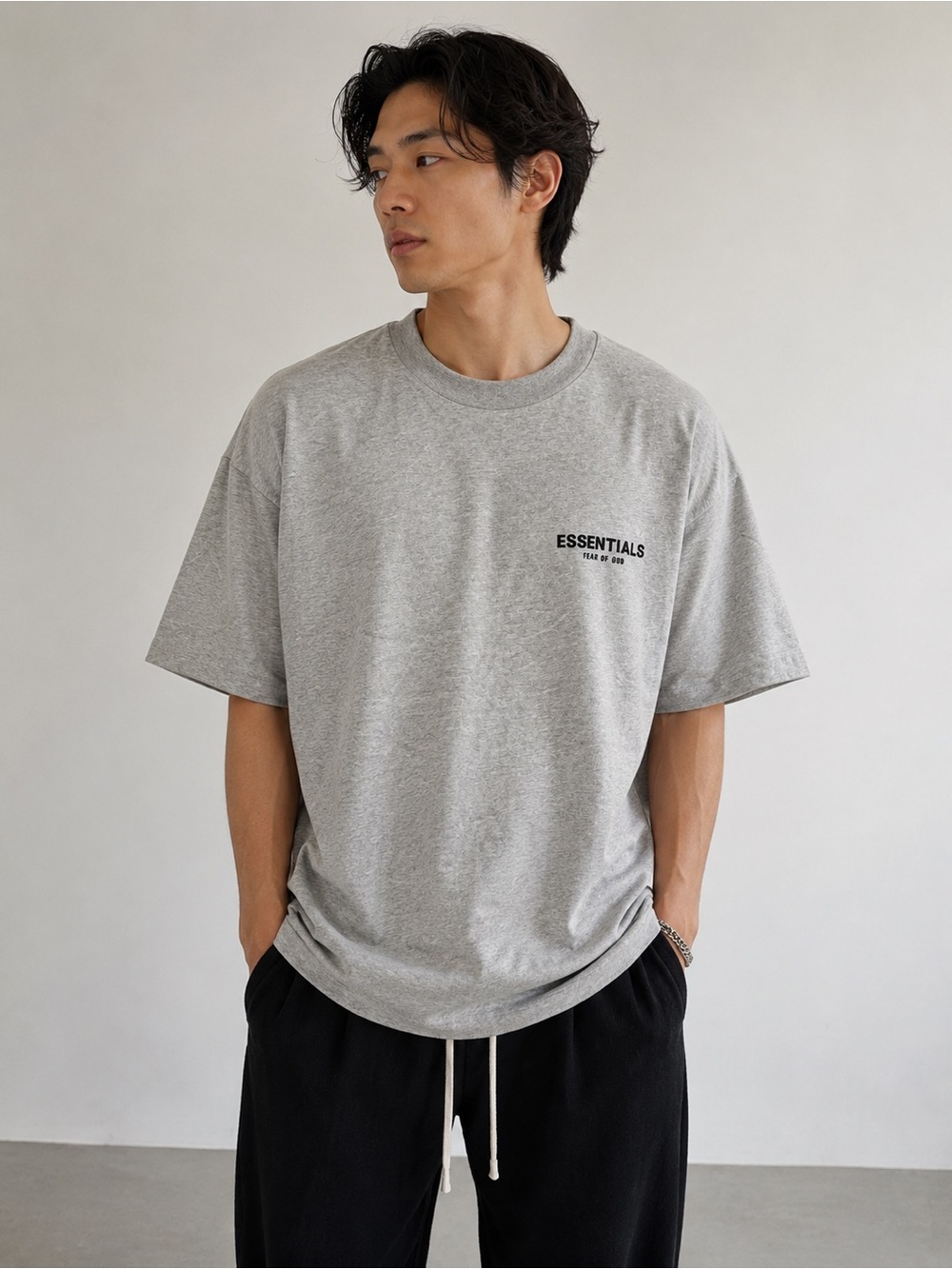 ESSENTIALS Fear Of God Men's Heather Gray Short-Sleeve Crew Tee Size XL